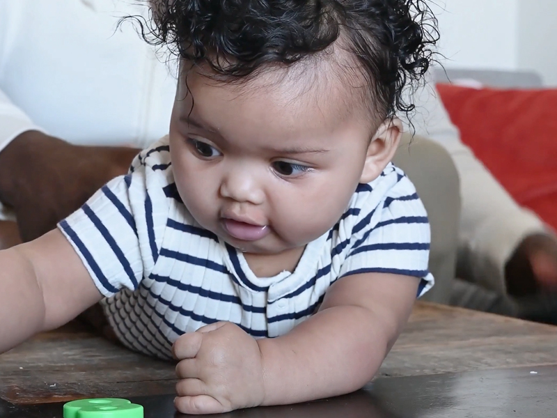 Child playing on safe hardwood